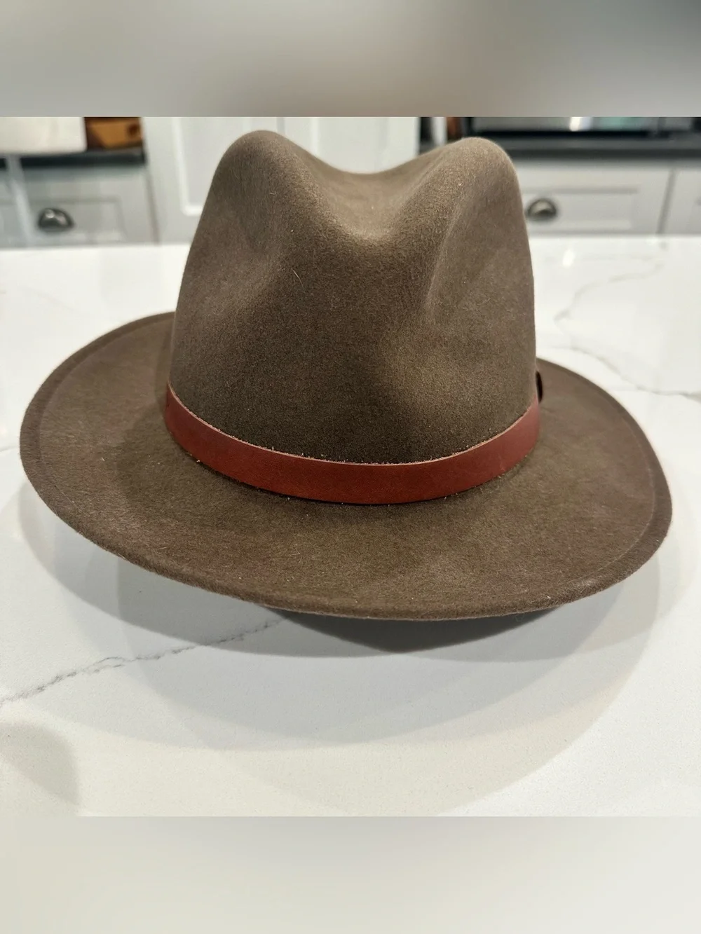 Country Gentleman Dickens Brown Wool Felt Fedora Hat Water Repellent Mens Size L